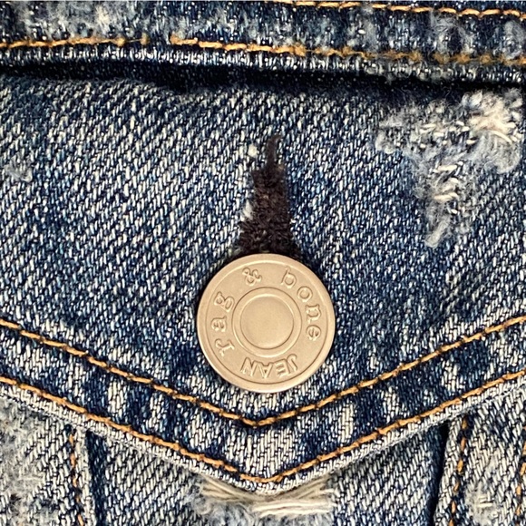 EUC Rag & Bone Distressed Jean Vest, Size XS - Picture 4 of 13
